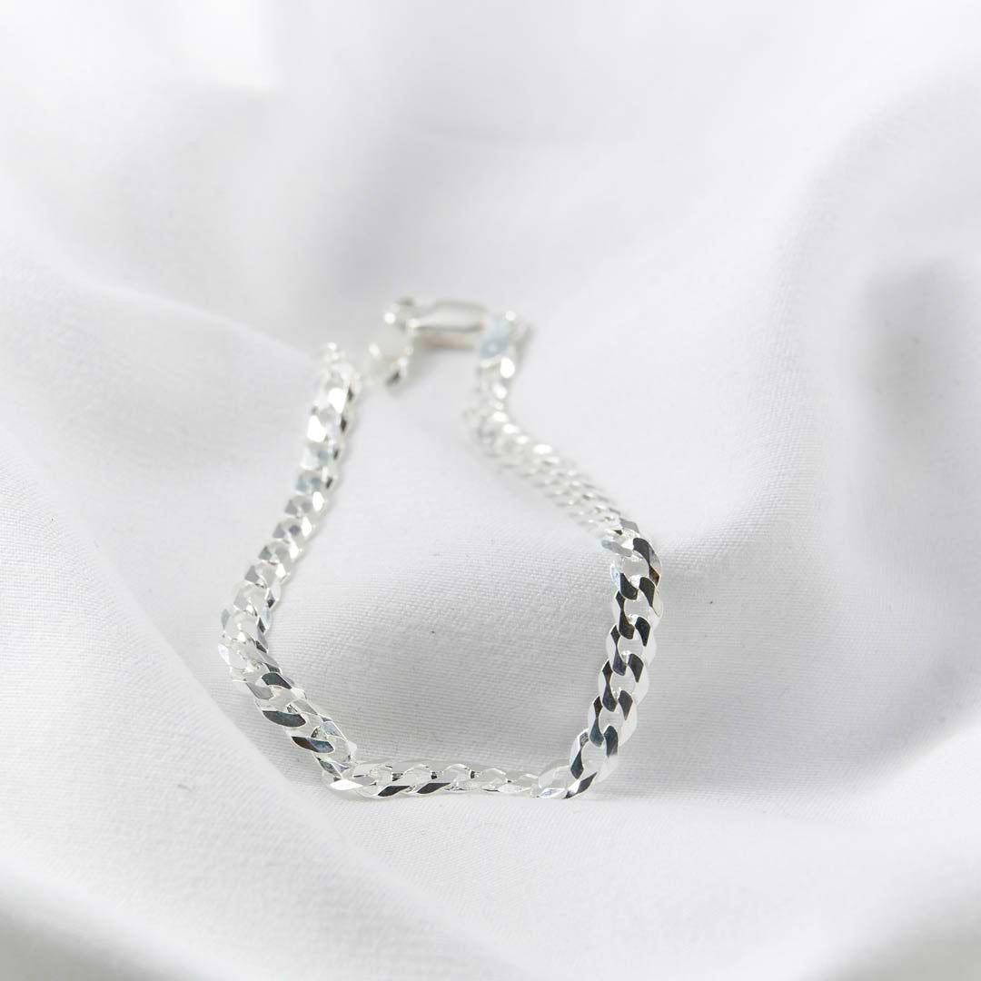 PULSERA CUBANA DIAMANTADA 4.5MM-18CM