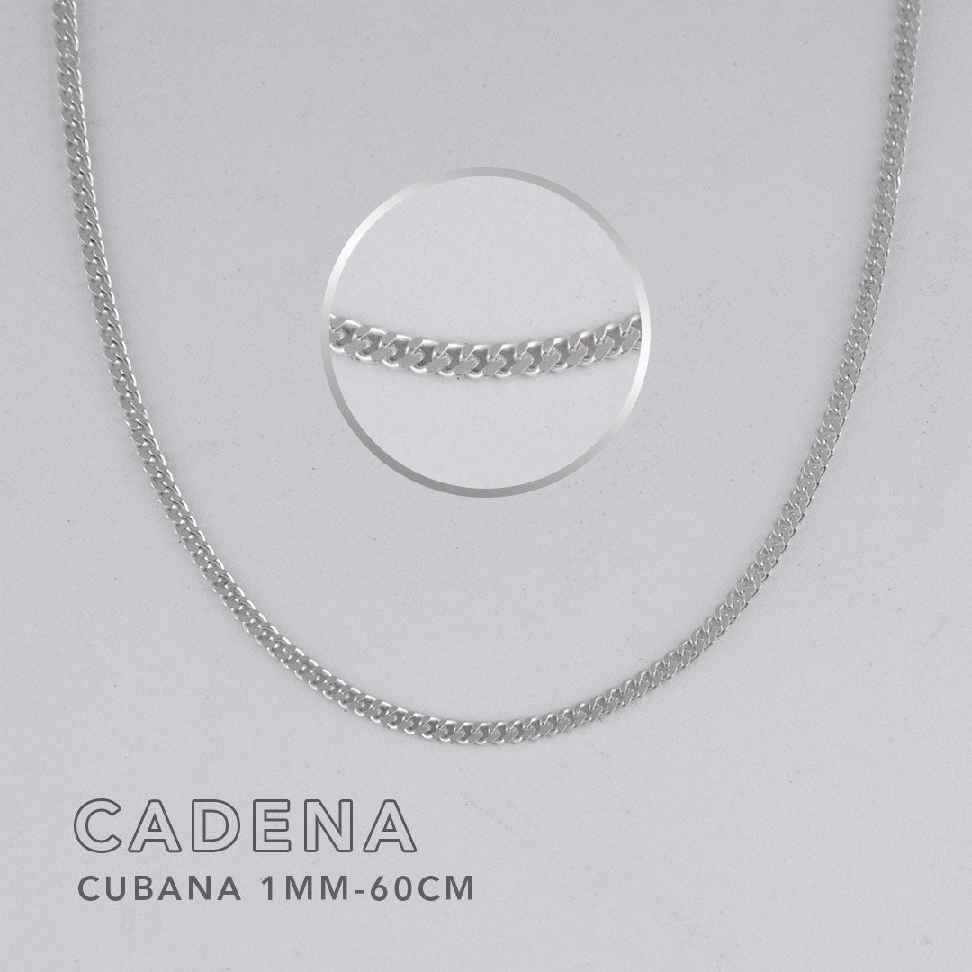 Cadena cubana mujer plata