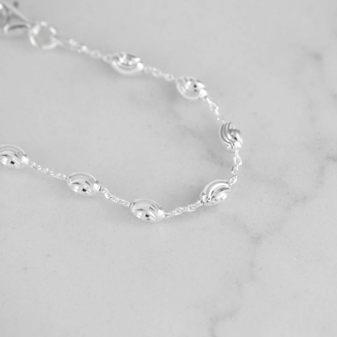 PULSERA AROS OVALO DIAMANTADO 3MM-18CM