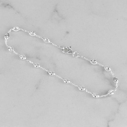 PULSERA AROS OVALO DIAMANTADO 3MM-18CM