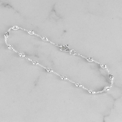 PULSERA AROS OVALO DIAMANTADO 3MM-18CM