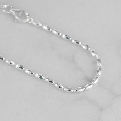 PULSERA BARRIL DIAMANTADO 2MM-18CM