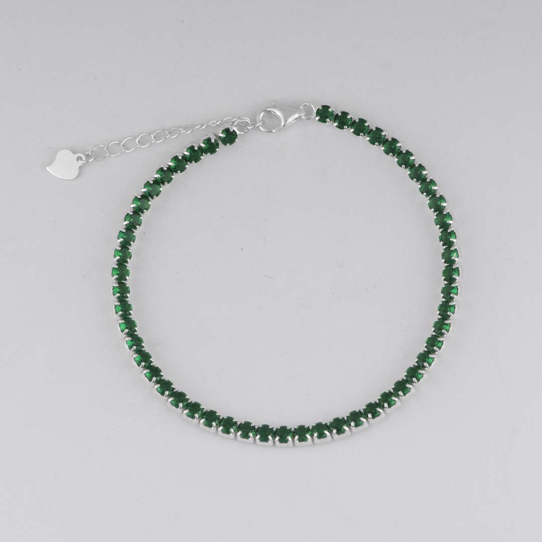 PULSERA TENNIS ESMERALDA 3MM-17CM