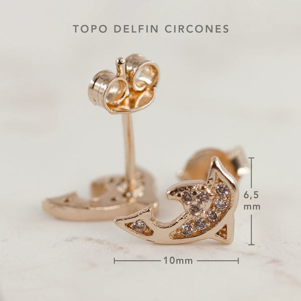 TOPO DELFIN CIRCONES - Oro Colombia
