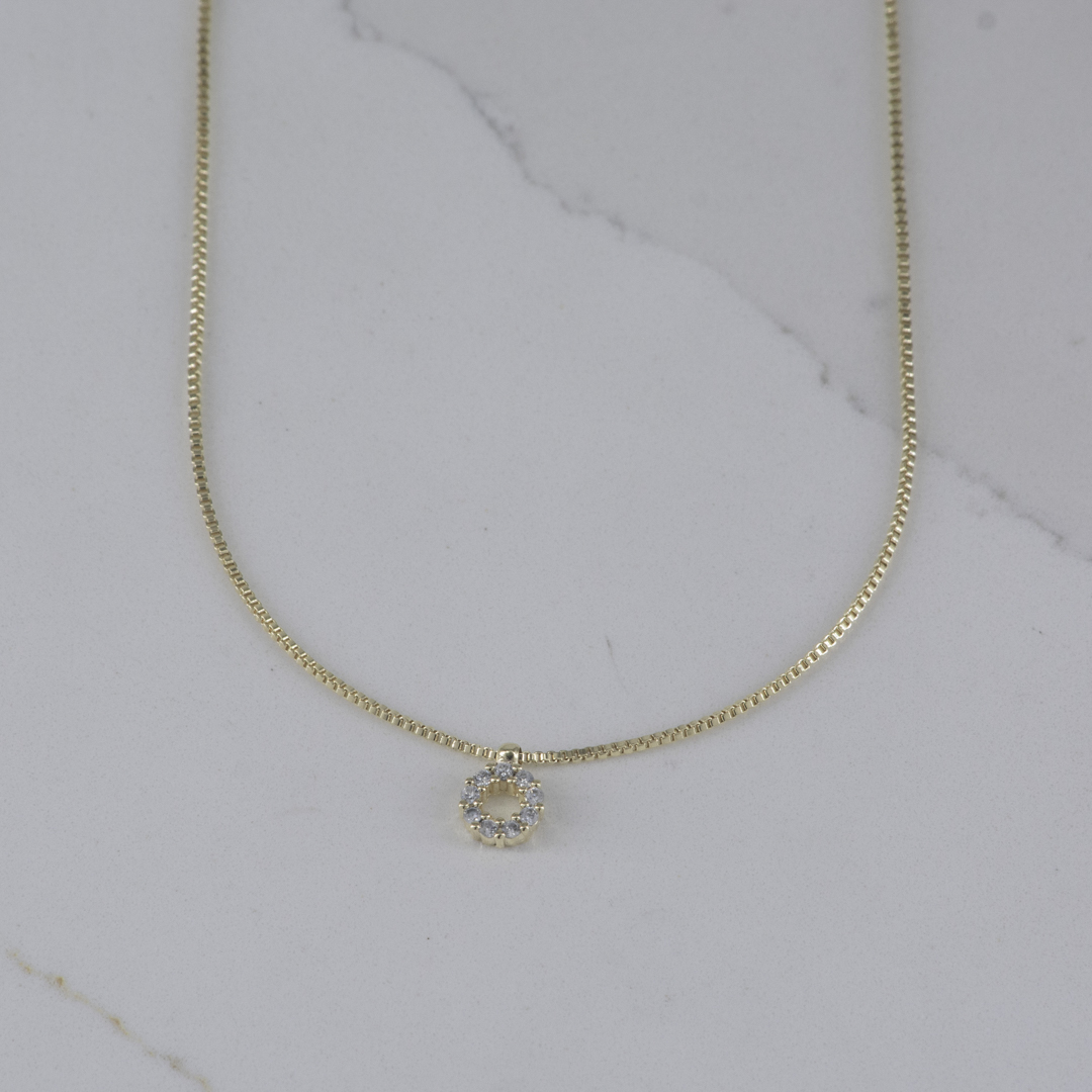 SET VENECIANA DIJE CIRCULO MINI CIRCONIAS