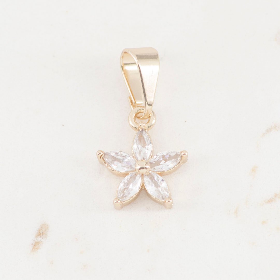 DIJE FLOR PETALOS CRISTAL