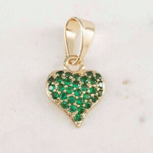 DIJE CORAZON CIRCONES ESMERALDA