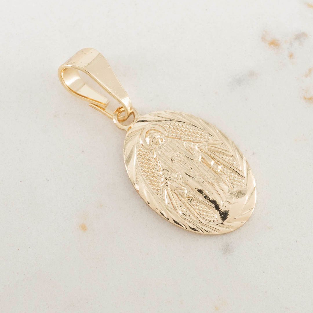 DIJE MILAGROSA OVALADA DIAMANTADA 9mmX15mm