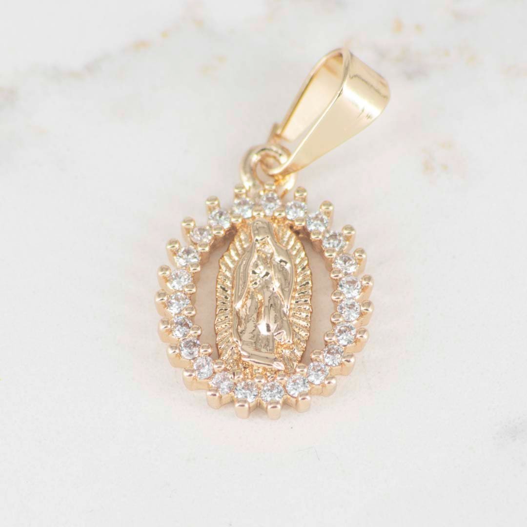 26316 - DIJE SILUETA GUADALUPE BORDES CIRCONIAS DIJE SILUETA GUADALUPE BORDES CIRCONIAS