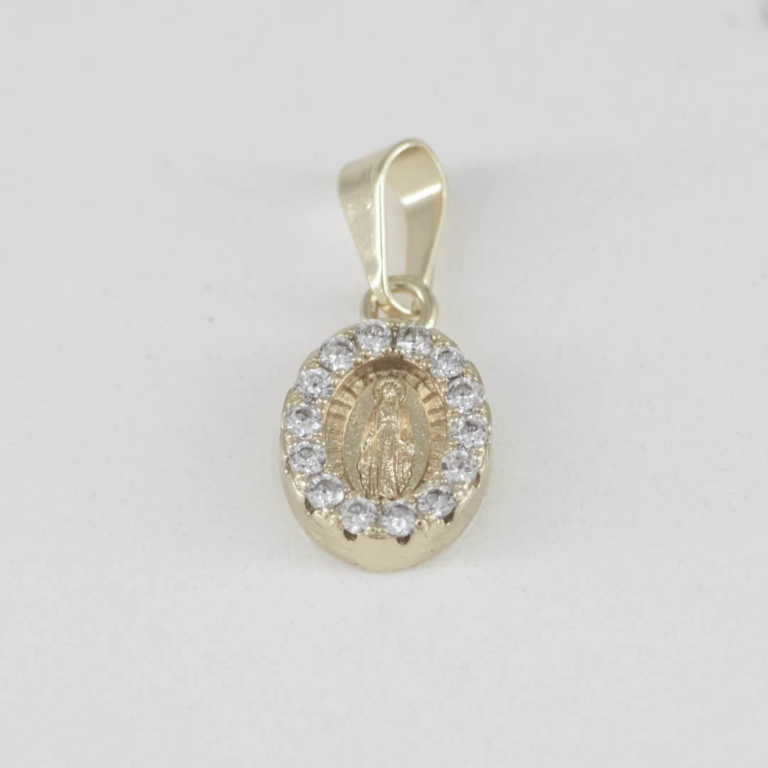 DIJE MEDALLA GUADALUPE BORDES CIRCONIAS