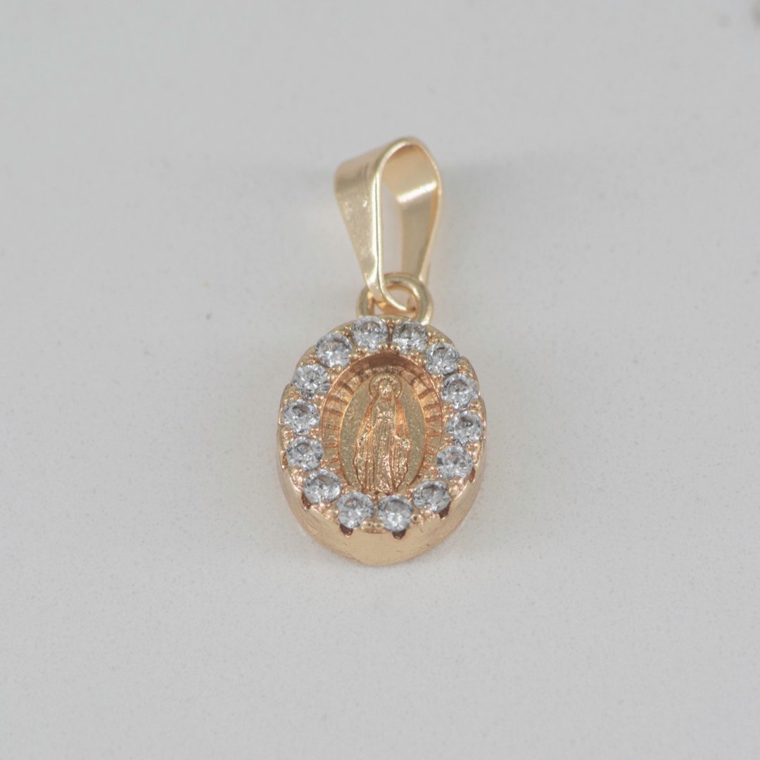 DIJE MEDALLA GUADALUPE BORDES CIRCONIAS