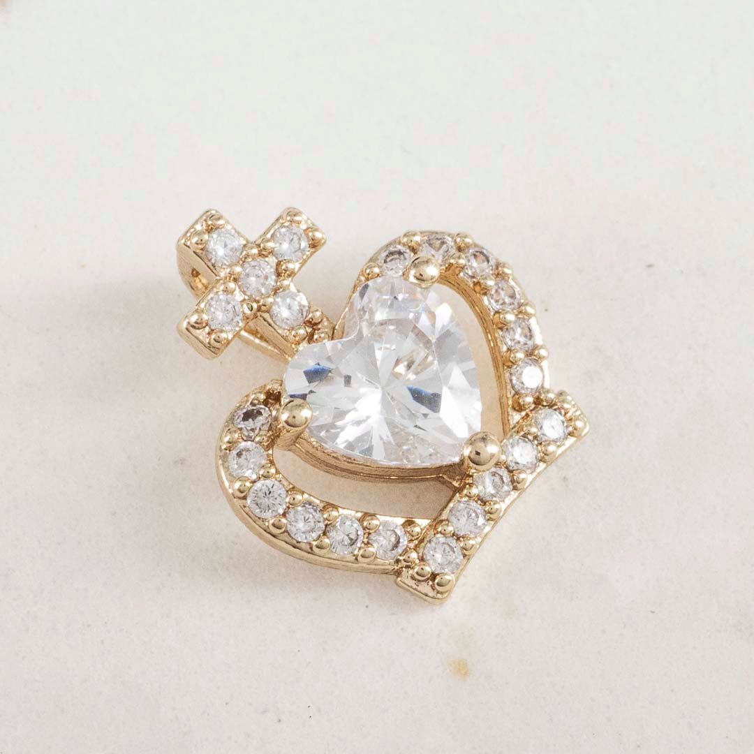 DIJE PASADOR CORONA DE REY CIRCON CORAZON