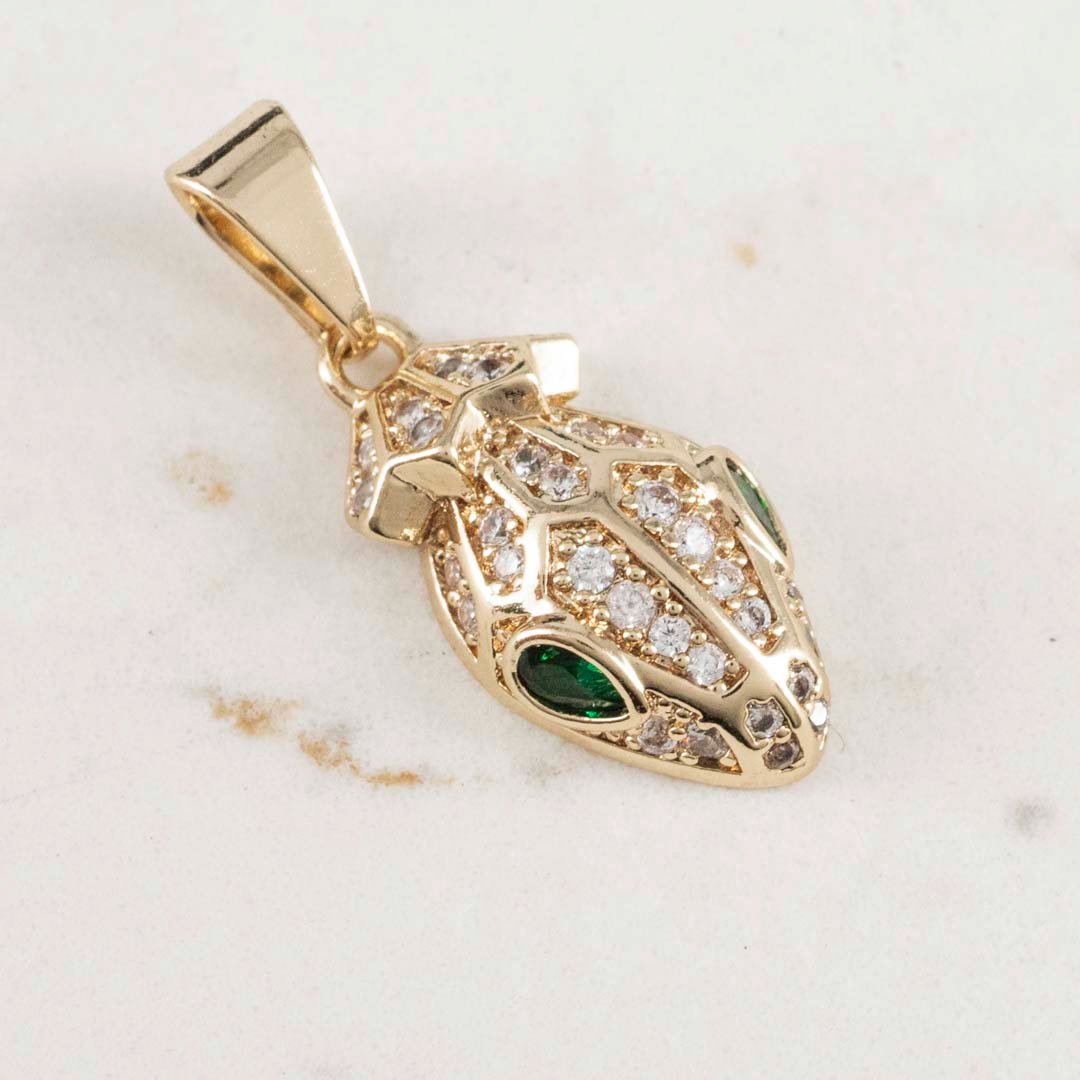 DIJE CABEZA DE SERPIENTE CIRCONES