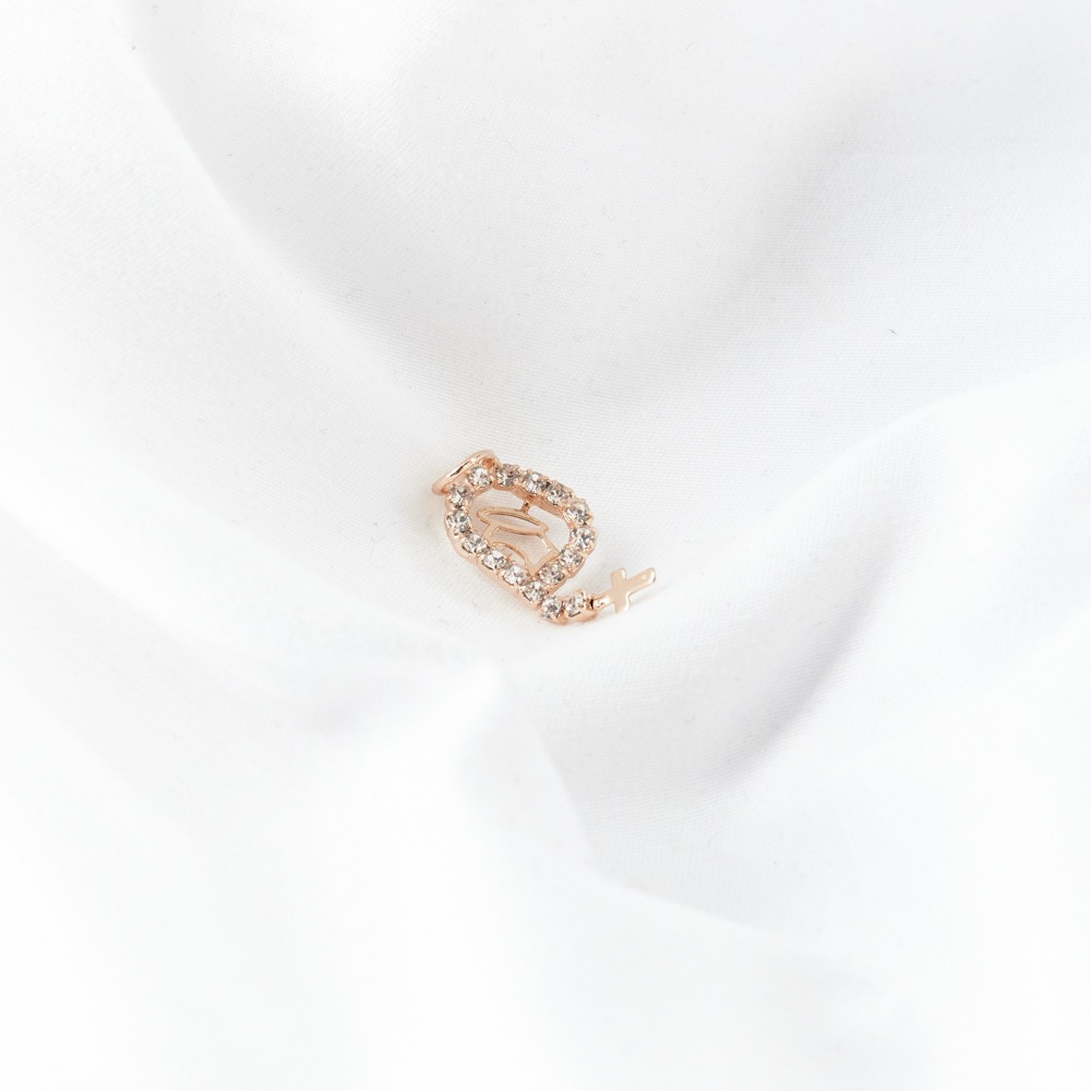 DIJE SILUETA VIRGEN CRUZ CIRCONIAS MEDIANA