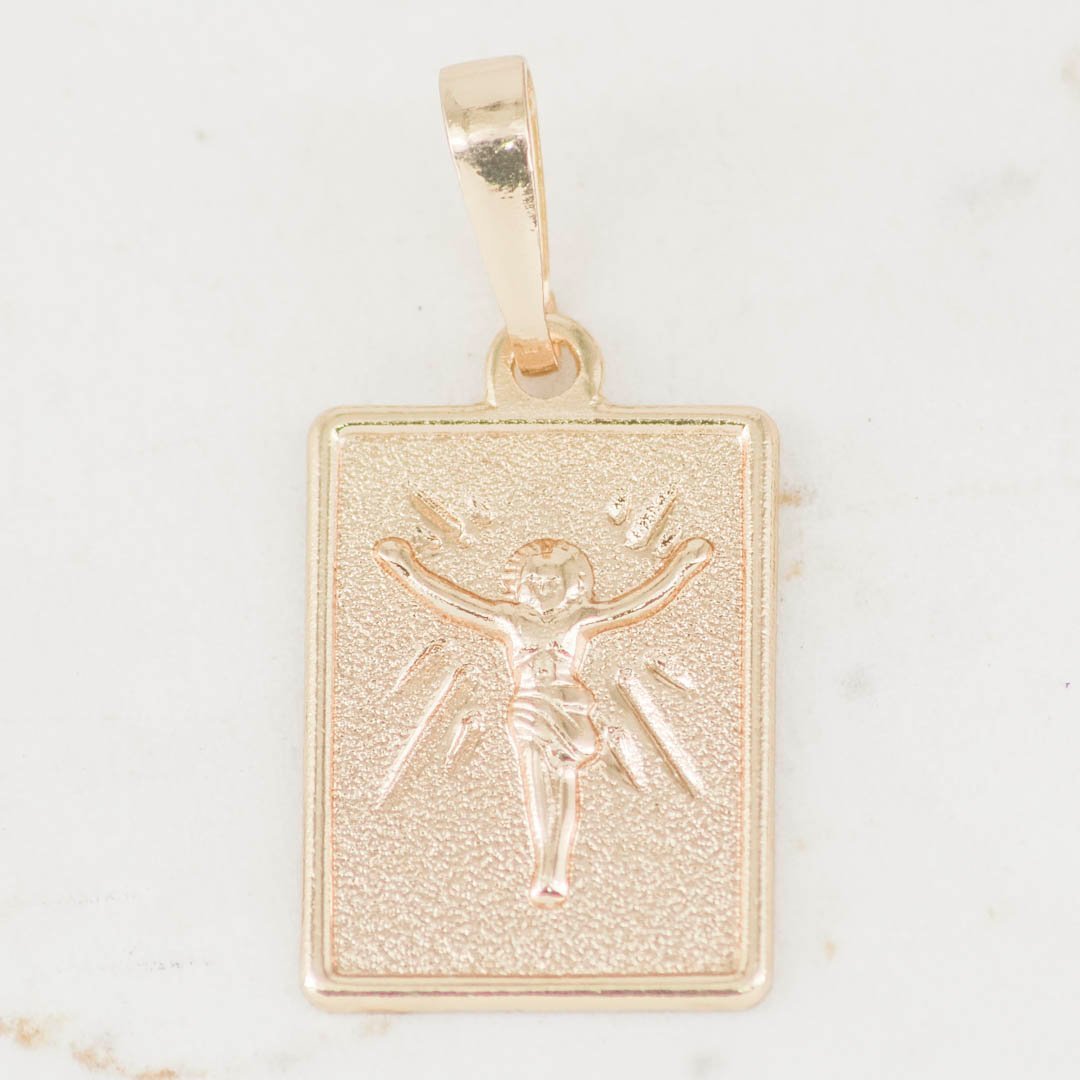 DIJE PLACA CRISTO TALLADA