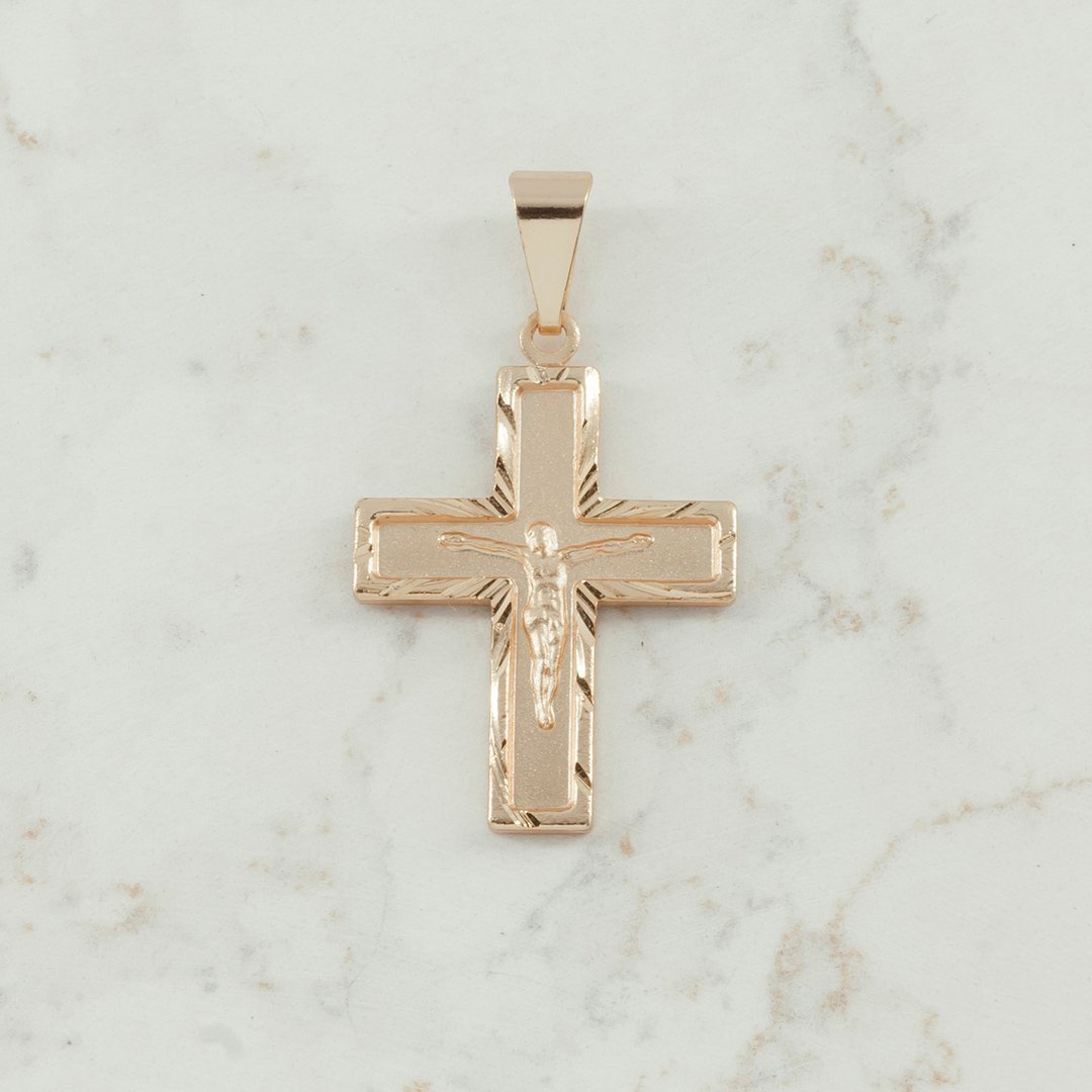 DIJE CRUZ CRISTO DIAMANTADO