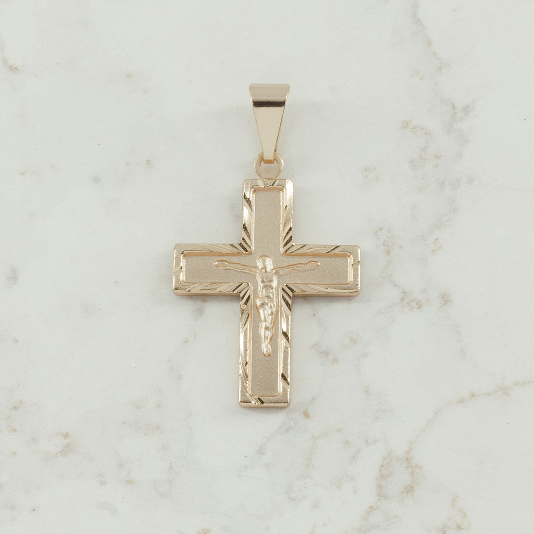 DIJE CRUZ CRISTO DIAMANTADO