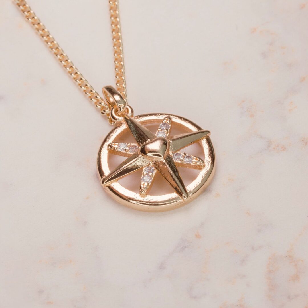 DIJE ROSA DE LOS VIENTOS CORAZON