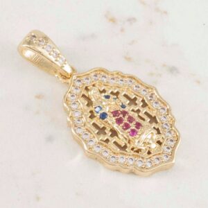 27910-.jpg DIJE MEDALLA GUADALUPE BORDES CIRCONIAS 19mm x 12.5mm