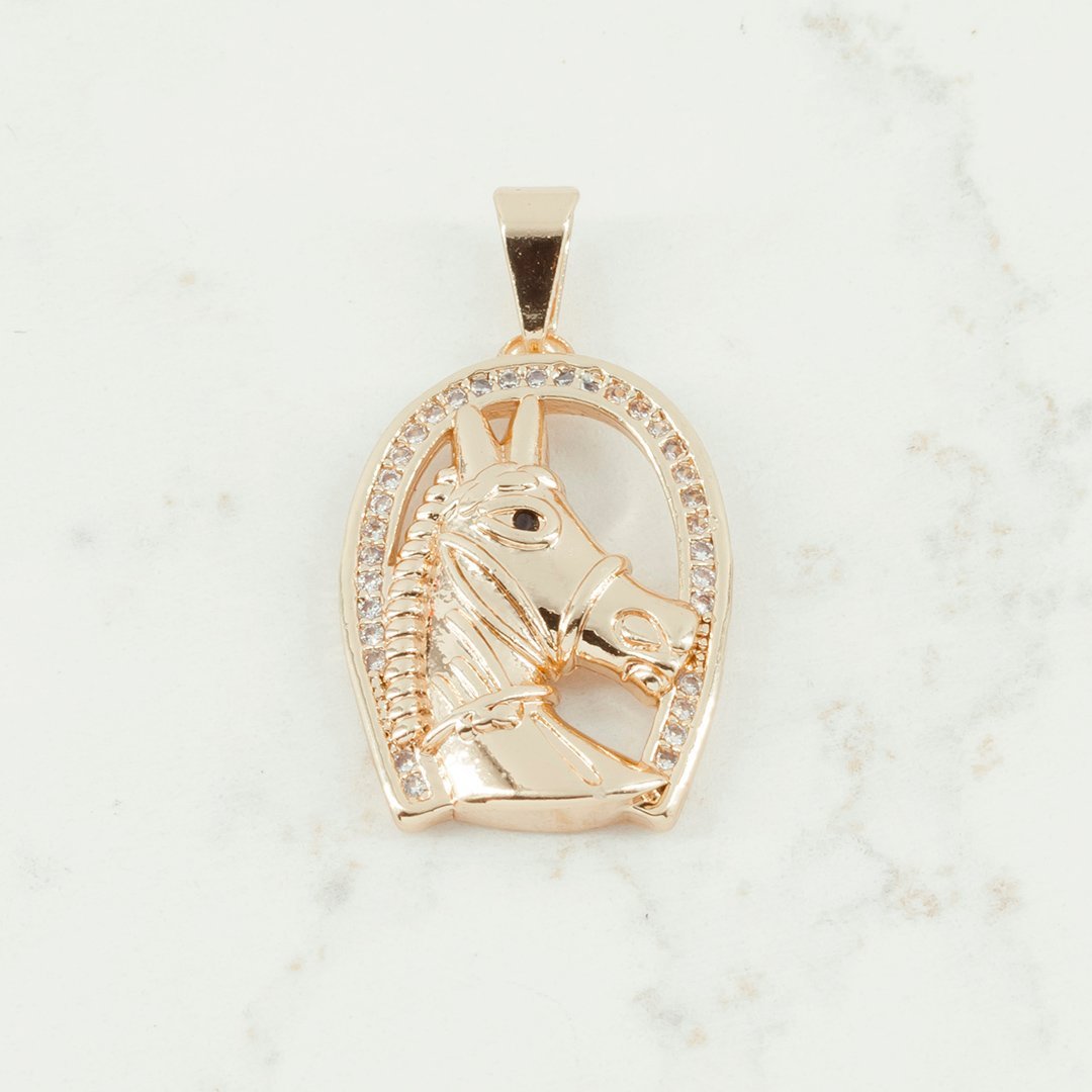 DIJE HERRADURA CABALLO CIRCONES