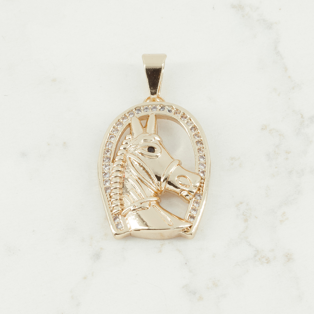 DIJE HERRADURA CABALLO CIRCONES