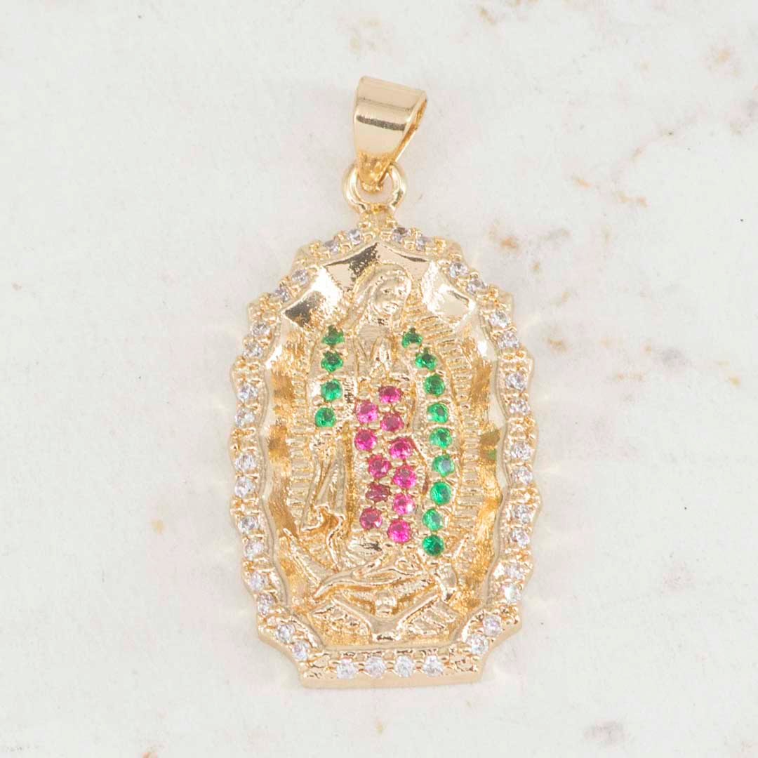 DIJE GUADALUPE CIRCONES COLORES