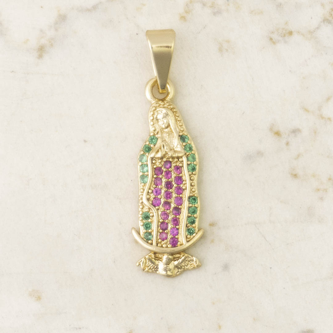 DIJE GUADALUPE CIRCONIAS COLORES GRANDE