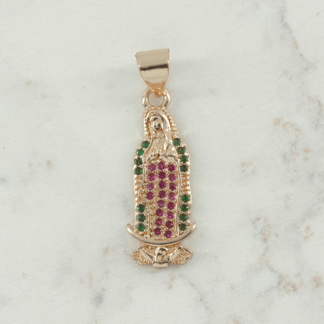 DIJE GUADALUPE CIRCONIAS COLORES