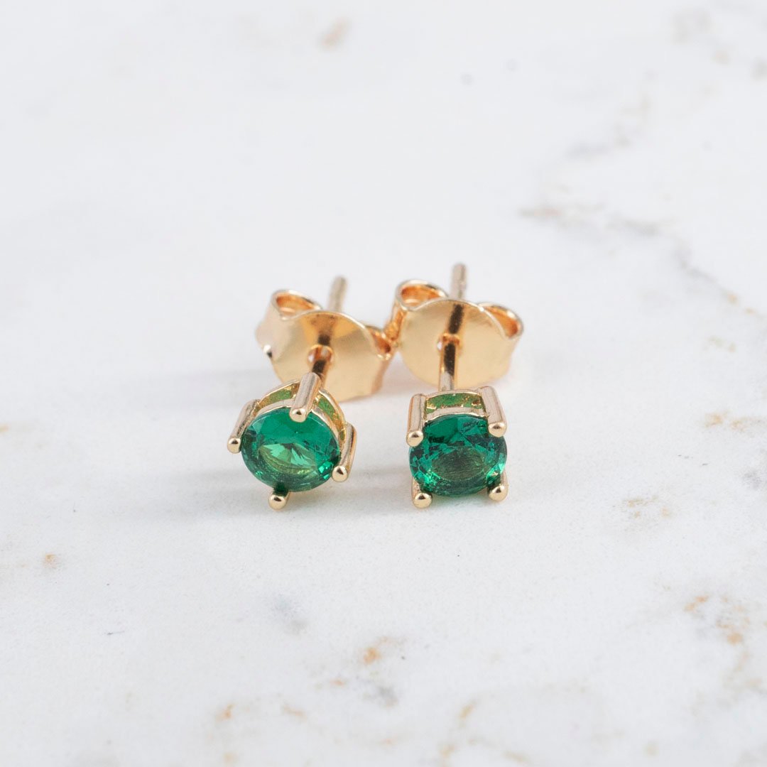 TOPO ESMERALDA REDONDO 4MM 4 PUNTAS