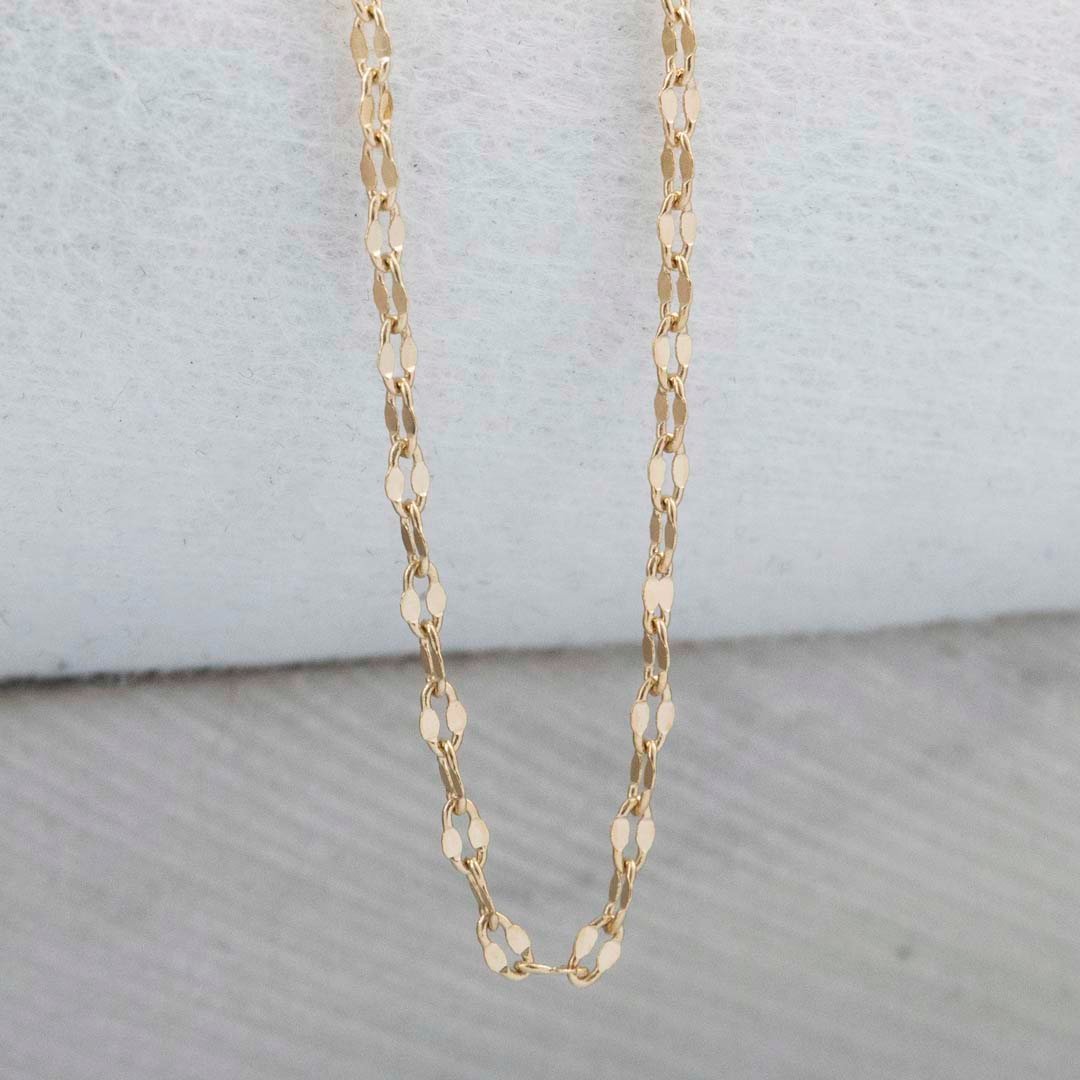 CADENA AROS DIAMANTADOS CRUZADOS 1.5MM-45CM