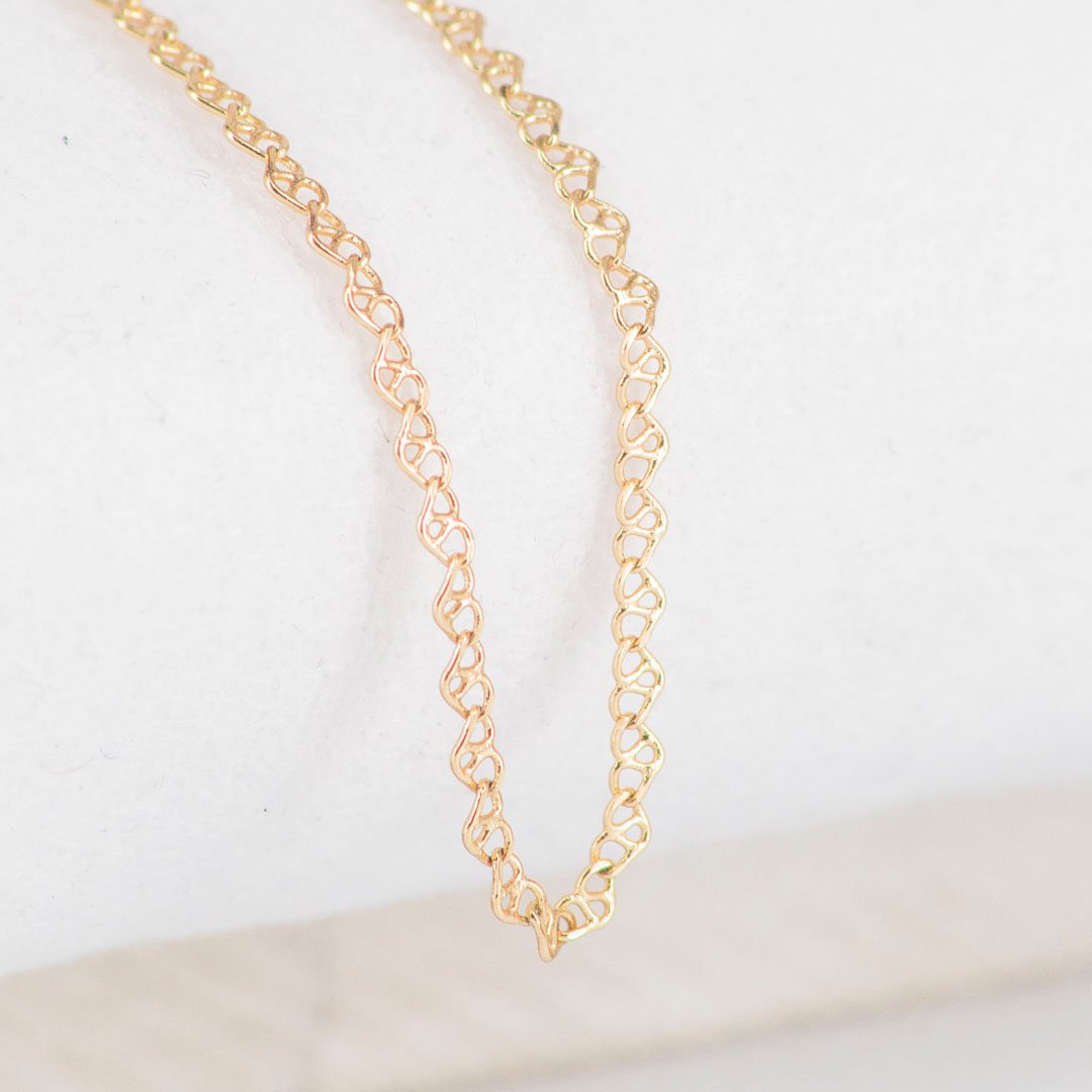 CADENA CORAZONES ENTRELAZADOS 2MM-45CM