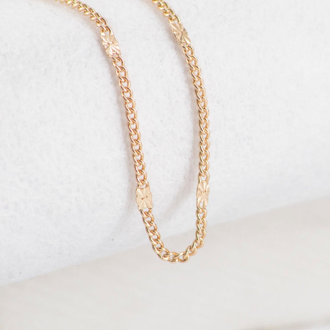 CADENA CUBANA DESTELLOS 2MM-50CM