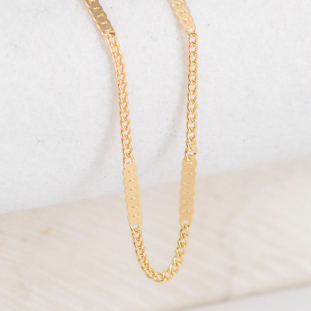 CADENA CUBANA DESTELLO ALARGADO 2MM-50CM