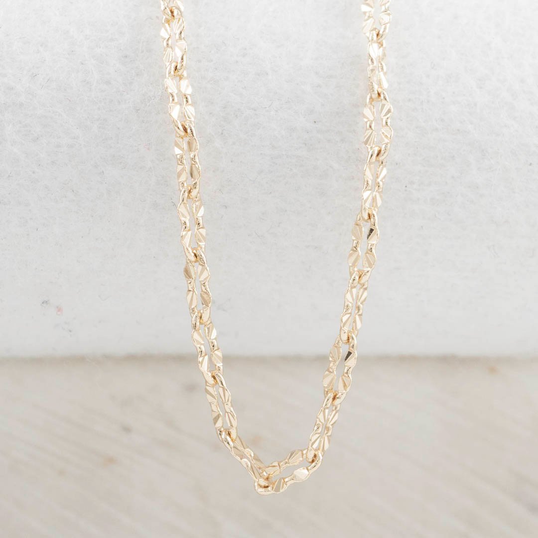 CADENA AROS CRUZADOS DESTELLO 2MM - 60CM