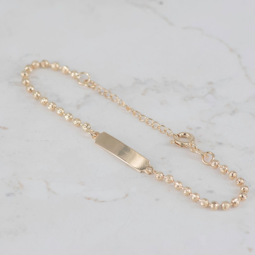 PULSERA PLACA MILITAR DIAMANTADA 2.5MM