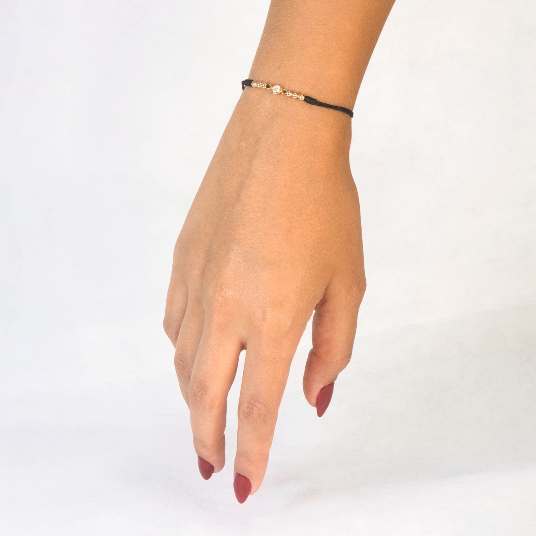 PULSERA TEJIDA 3MM HERRAJE CIRCON