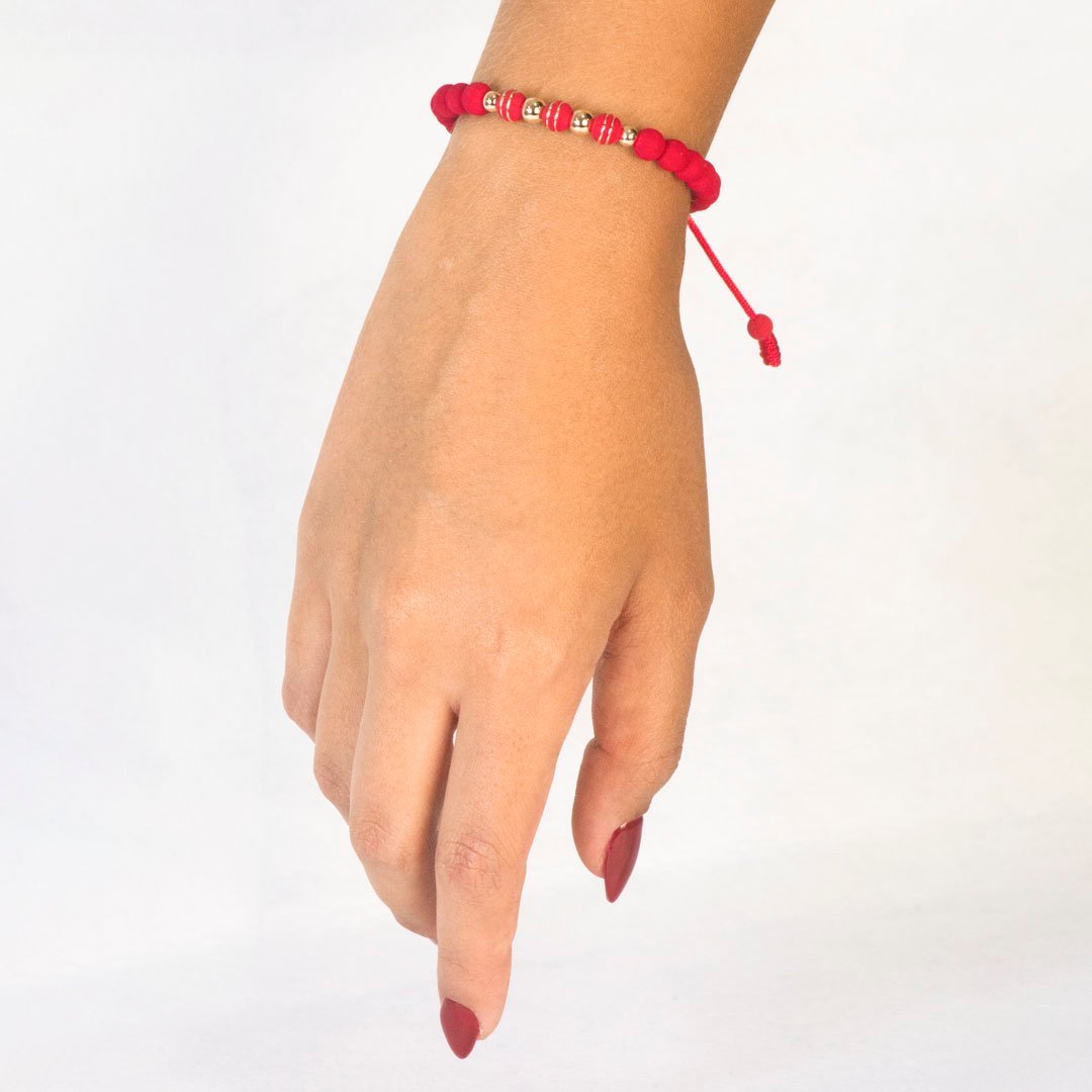 PULSERA TEJIDA NEO 6MM 2 ARGOLLAS X BALÍN 5MM