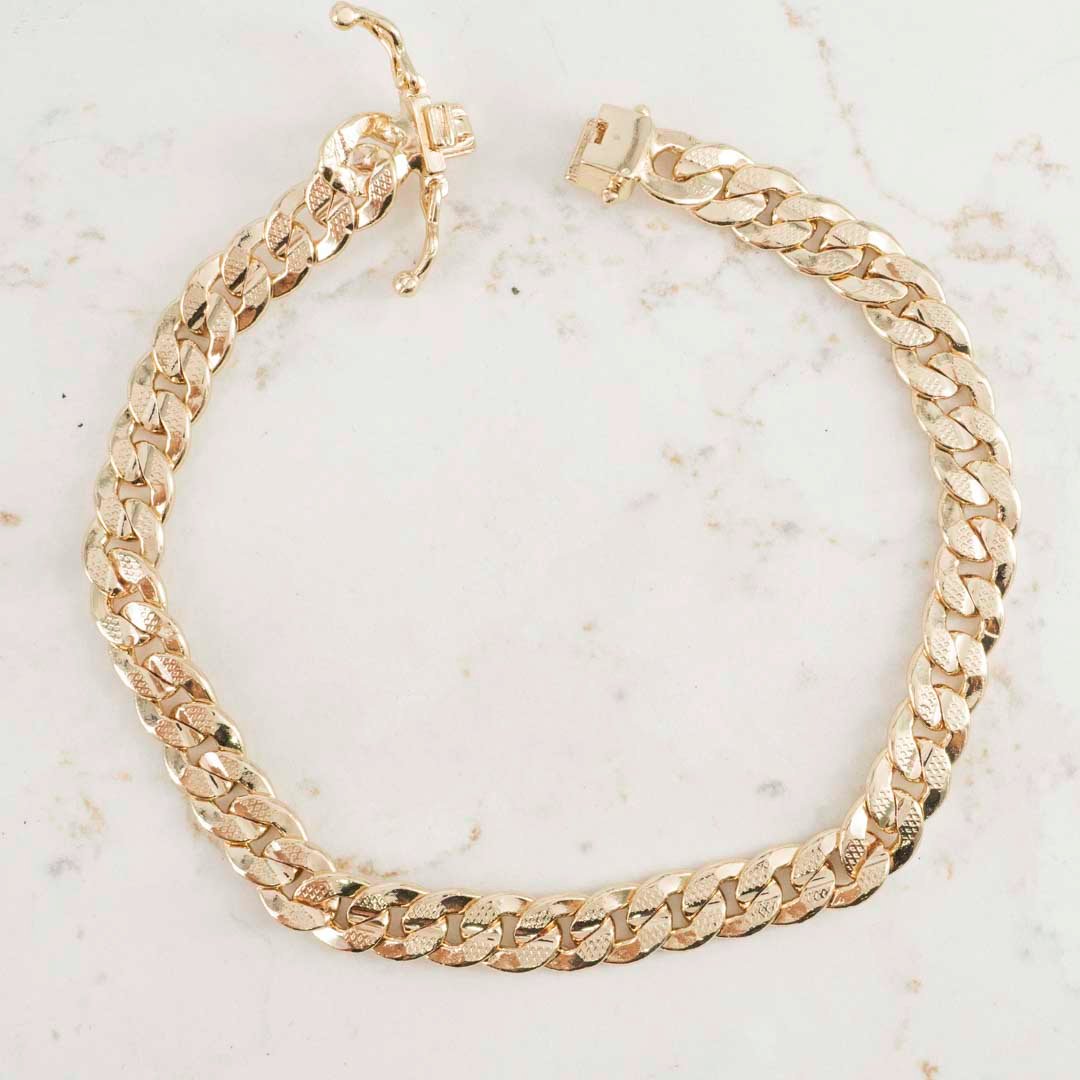 PULSERA CUBANA TALLADA 6.5MM-20CM