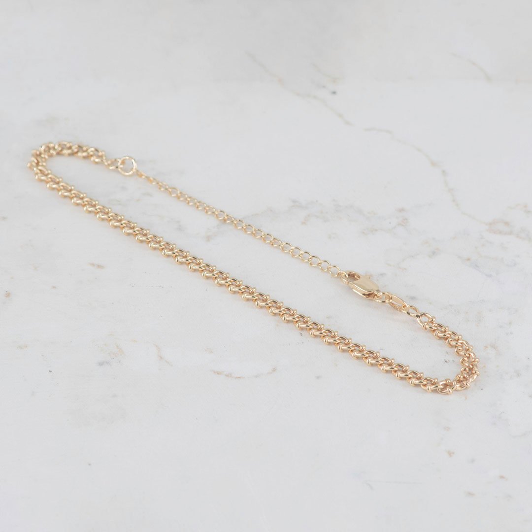 PULSERA ESLABONES BOLITAS 4MM