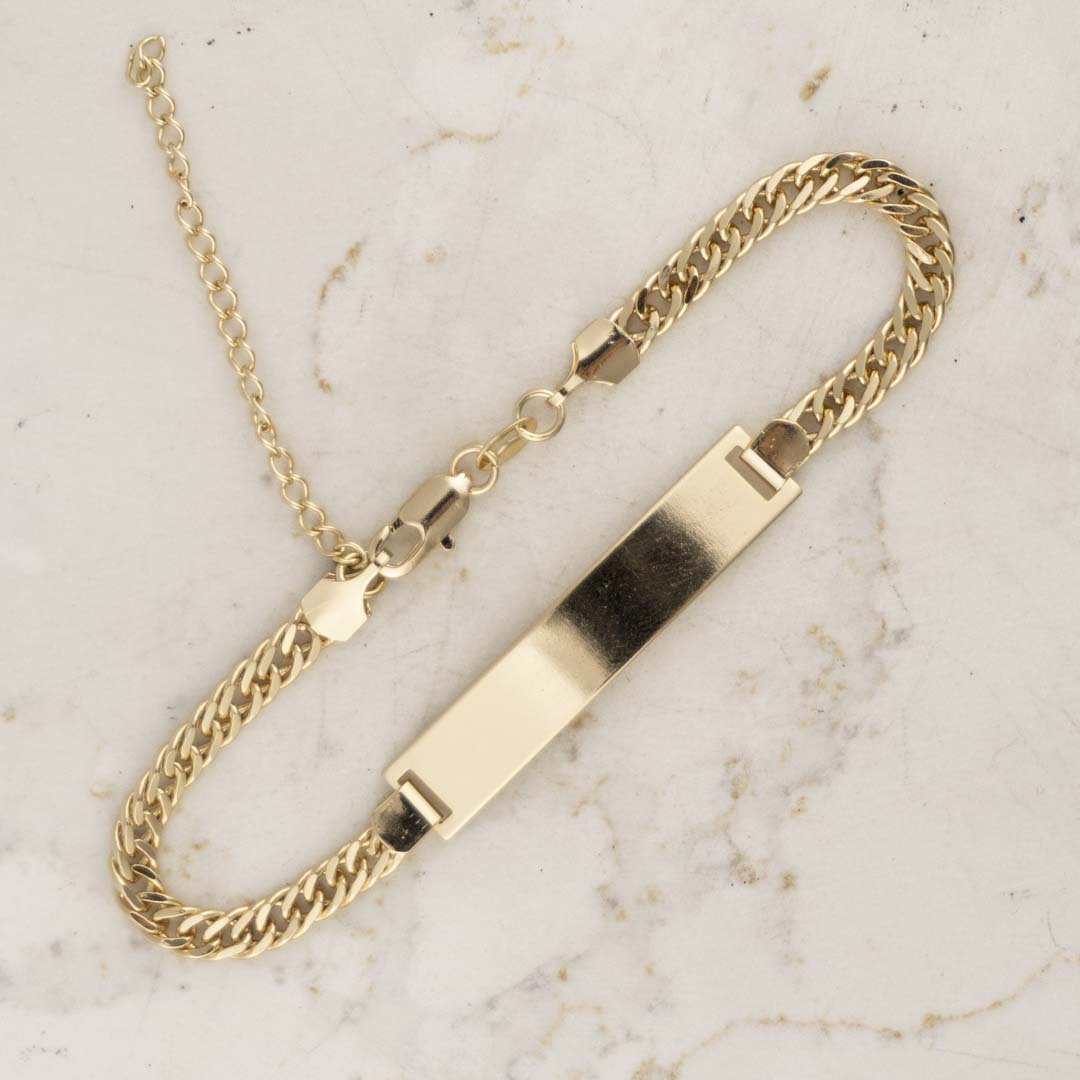 PULSERA PLACA CUBANA CONTINUA 4MM