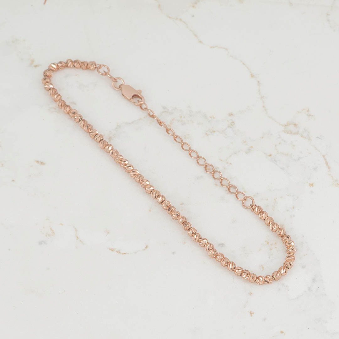 56336 PULSERA BALIN MARTILLADO 3MM ORO ROSA