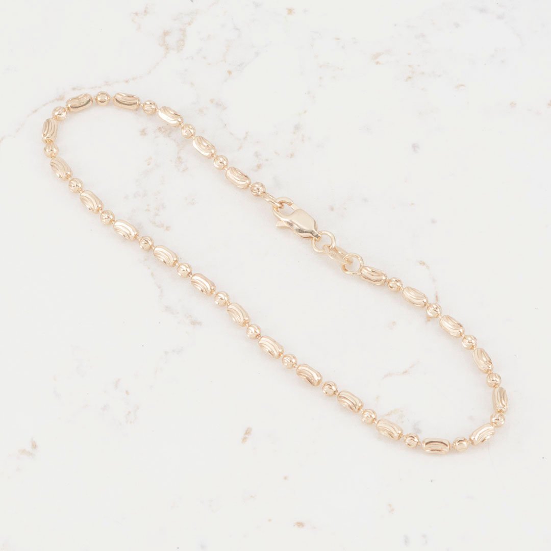 PULSERA BARRIL X BALIN DIAMANTADO 2.5MM-21CM