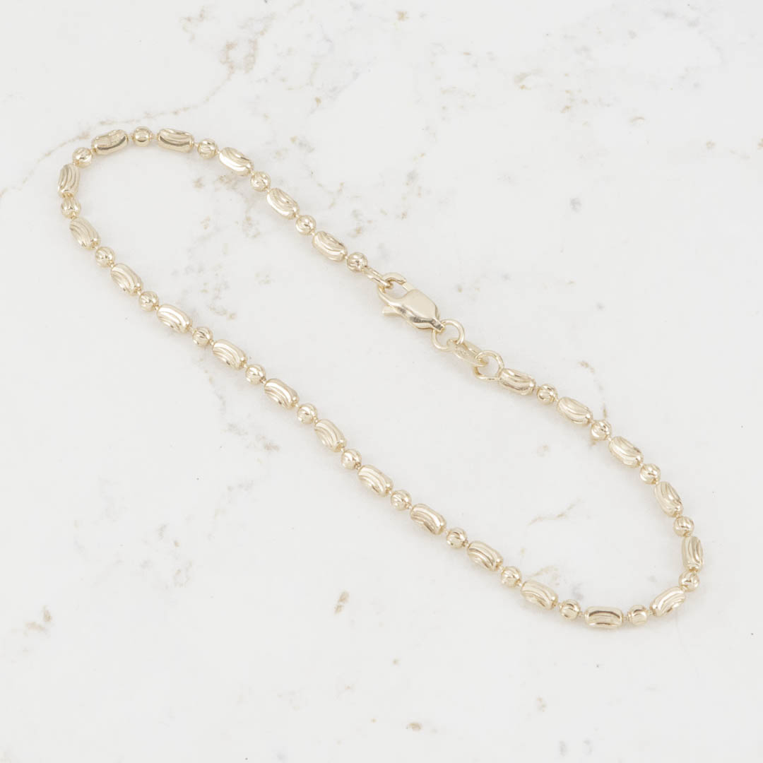 PULSERA BARRIL X BALIN DIAMANTADO 2.5MM-21CM