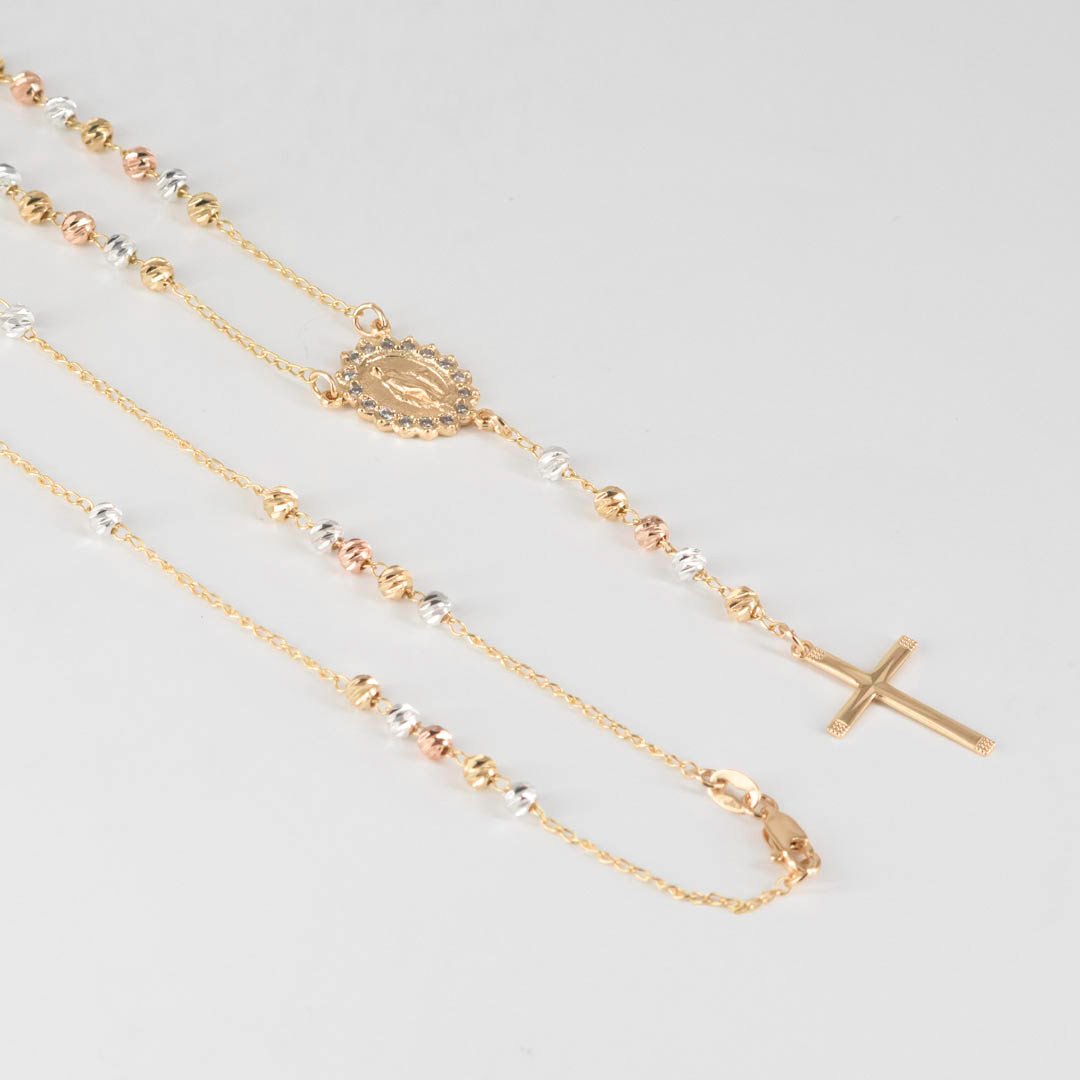 CAMANDULA DIAMANTADA TRES TONOS 4MM MILAGROSA CIRCONES