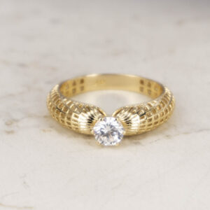 ANILLO SOLITARIO MALLA