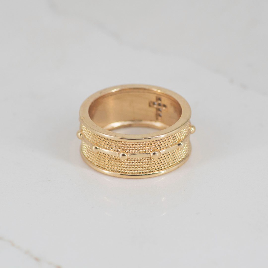 ARGOLLA CRUZ GRUESA MINI CIRCONIAS