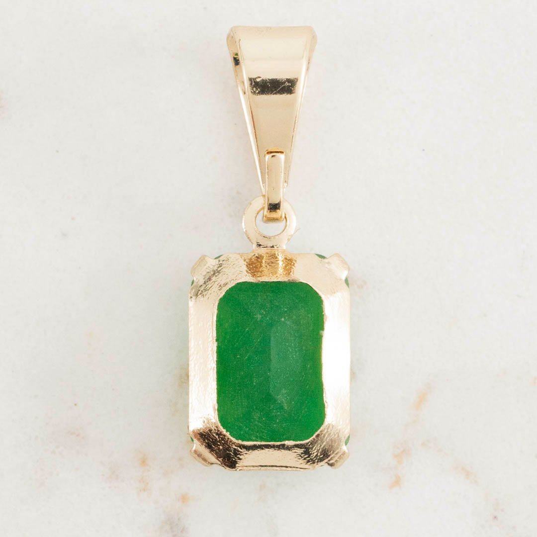 DIJE RECTANGULAR ESMERALDA 10mm x 6mm