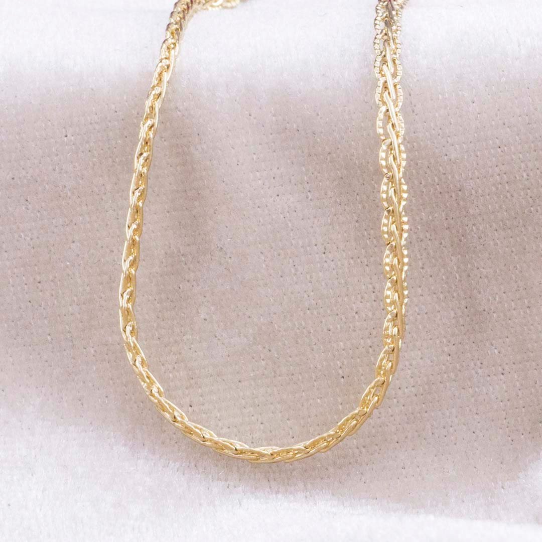 CADENA TRENZADA DIAMANTADA 2.5mm - 60cm