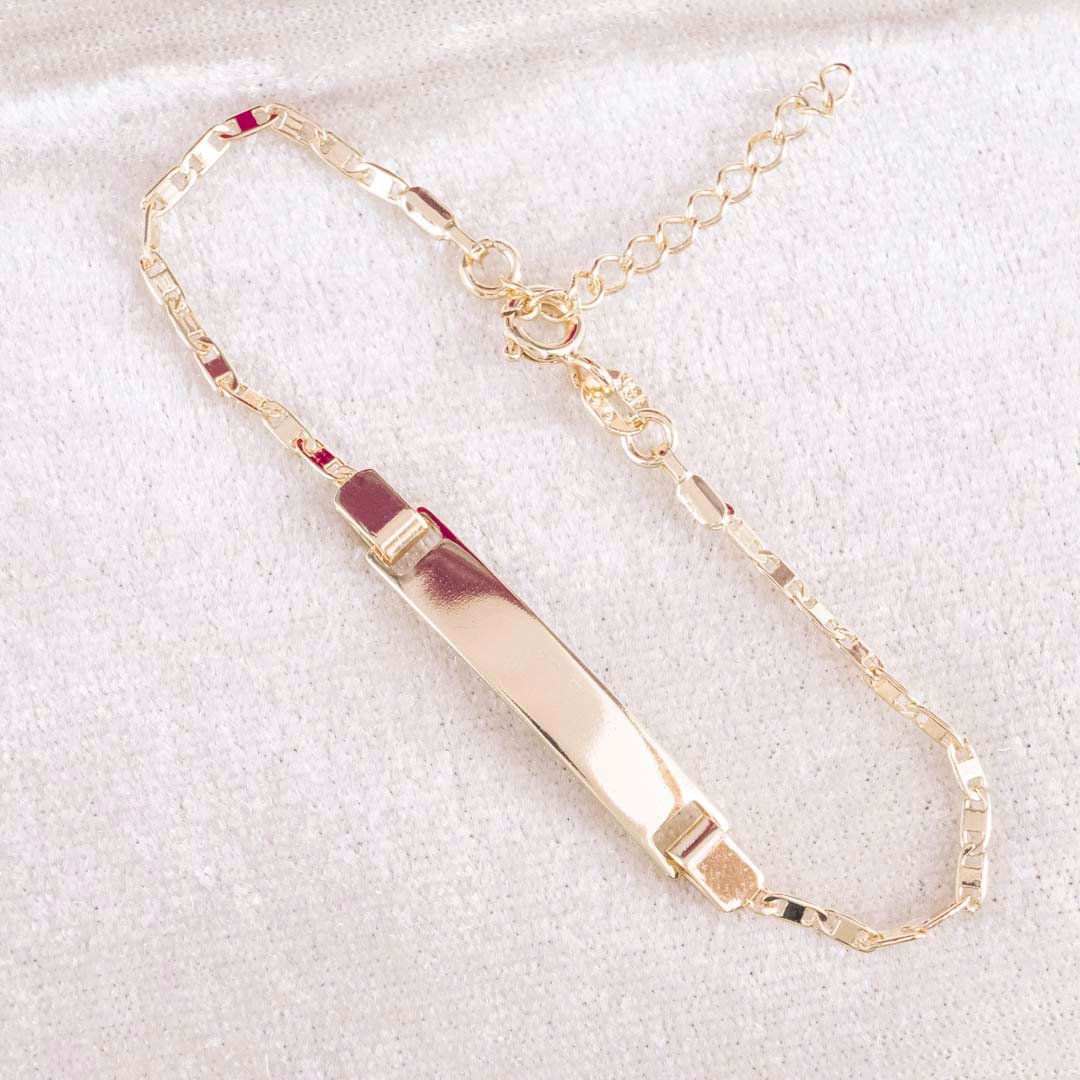 PULSERA ESCALERA PLACA NIÑO 2mm - 14cm + EXT