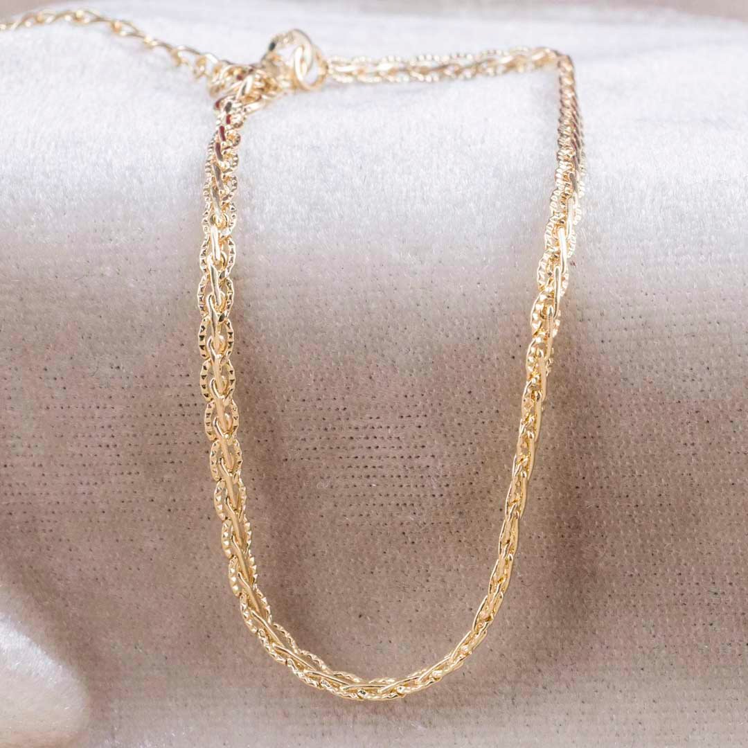 PULSERA TRENZADA DIAMANTADA 2.5mm 17cm + EXT